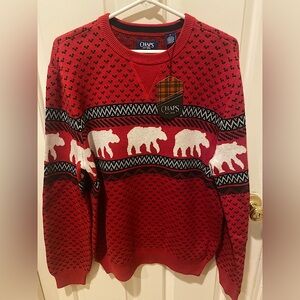 Red Chaps brand winter themed sweater NWT